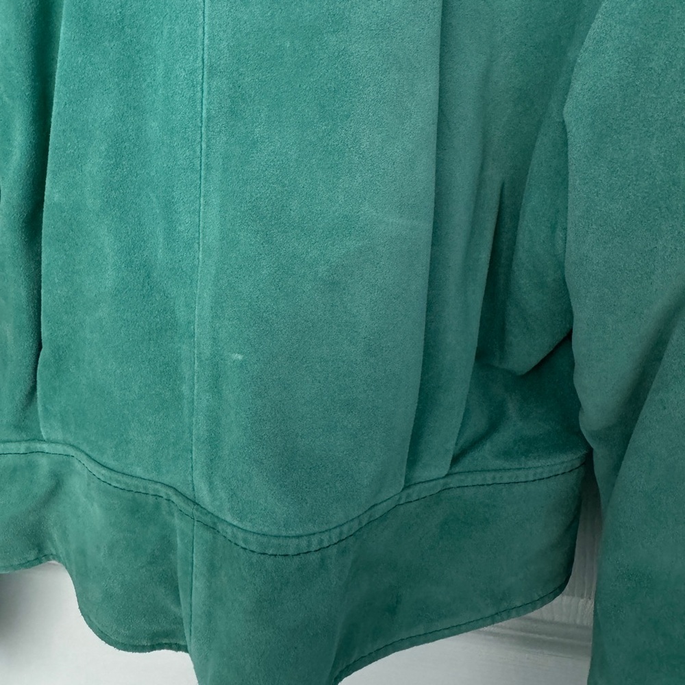Vintage Suede Leather Cropped Bomber Jacket - Picture 11 of 11